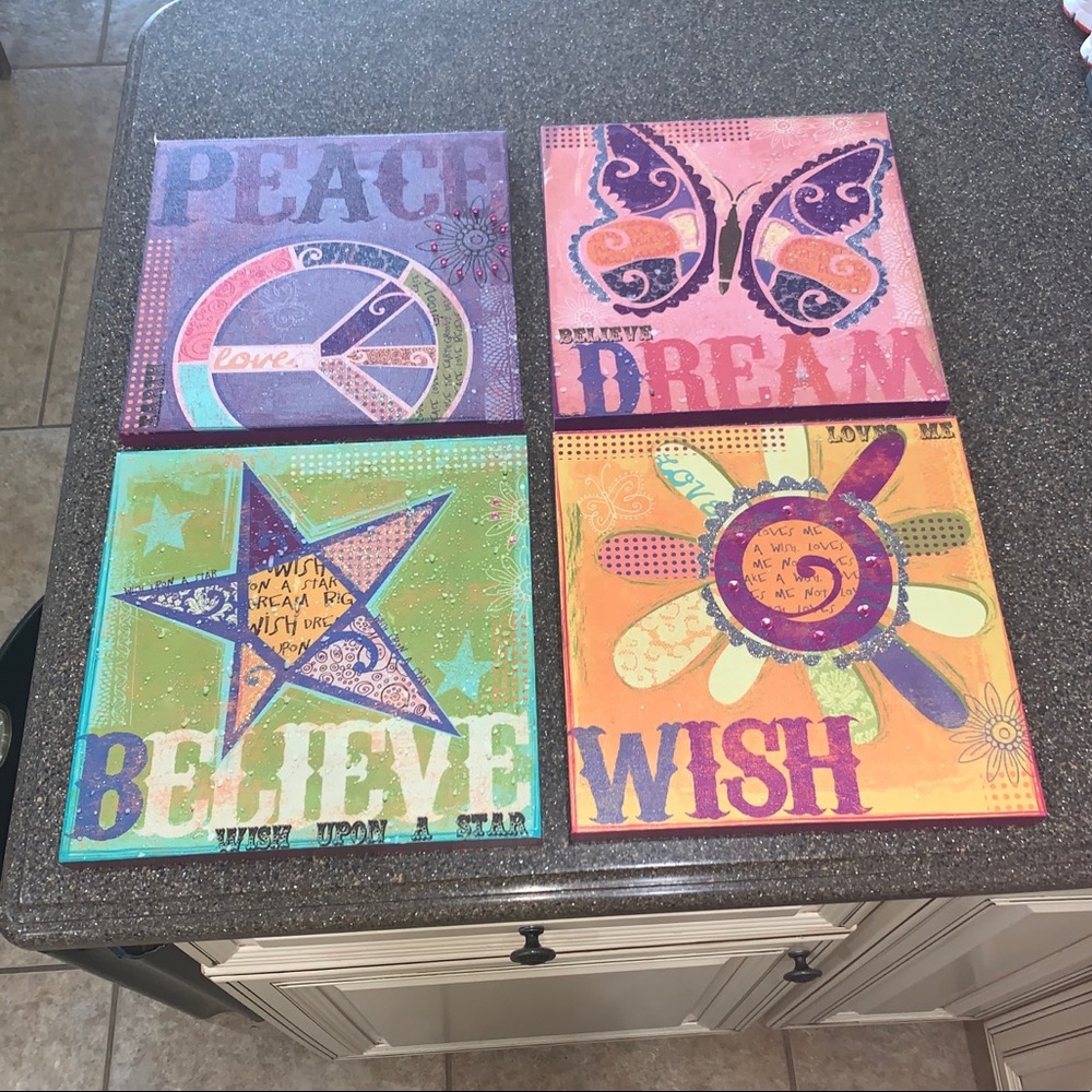 4 Wall Art Decor Canvas Pieces